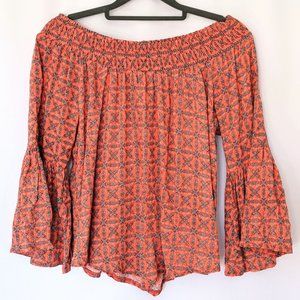 SANS SOUCI Bell Sleeve Off the Shoulder Top